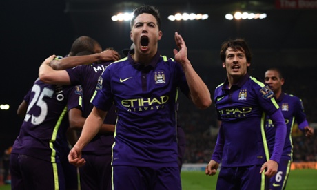 Samir Nasri is rather pleased with his finish.