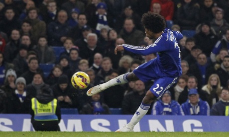 Willian fires in Chelsea's winner.