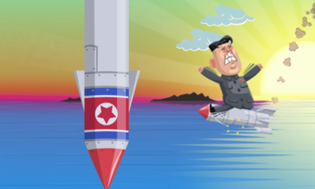 Little Dictator features a missile-riding cartoon Kim Jong-un.