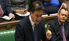 Ed Miliband with finger raised