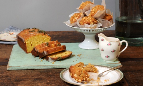 Lemon rosemary drizzle cake and brown sugar peanut butter cakes