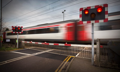 A level crossing at Cardinalls Road, Stowmarket, Suffolk.