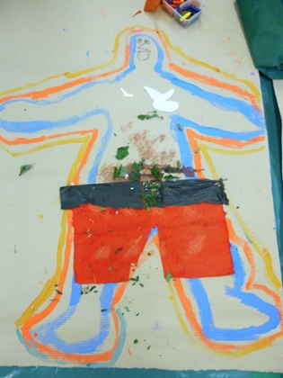 painting of a man outline