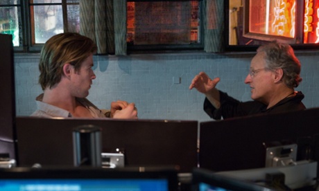 On set with Chris Hemsworth