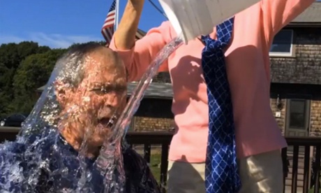 George Bush takes the ice bucket challenge