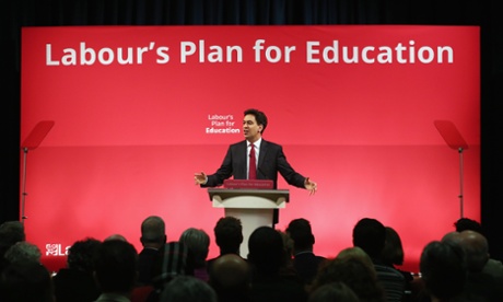 Labour leader Ed Miliband speaks at Haverstock school in north London on Thursday.