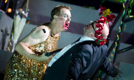 Peter Coleman-Wright as Caligula and Pavlo Hunka as Cherea in Caligula by Detlev Glanert.