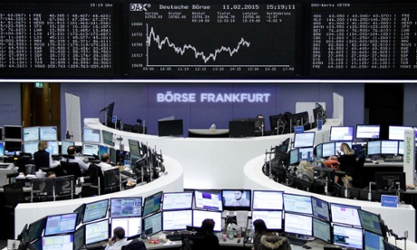 DAX board at the Frankfurt stock exchange. 