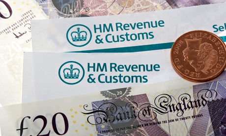 HMRC tax return letters with money