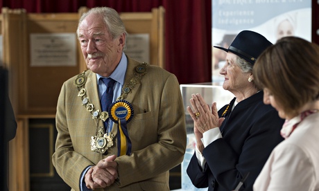 Michael Gambon’s Howard Mollison suckers the villagers in The Casual Vacancy. Photograph: Steffan Hi