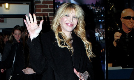 Clean and serene: Courtney Love films Letterman.