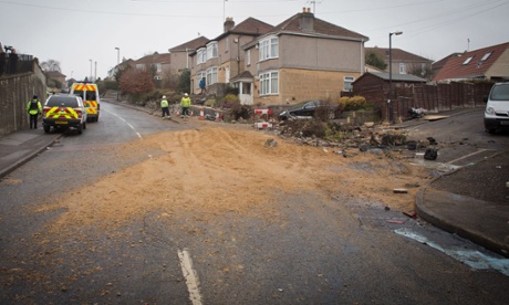 Tipper truck crash in Bath