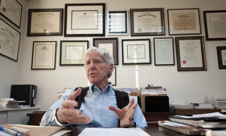Lester Brown, president of the Earth Policy Institute speaks during an interview with AFP at his office in Washington,DC on January 10, 2011. 