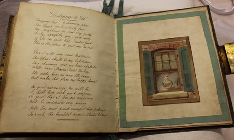 Pages of poems written by Charles Dickens in the album of Maria Beadnell.