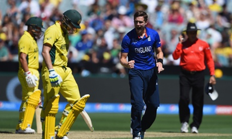 Chris Woakes was pretty happy about claiming the key wicket of Steve Smith (Shaun Botterill/Getty)