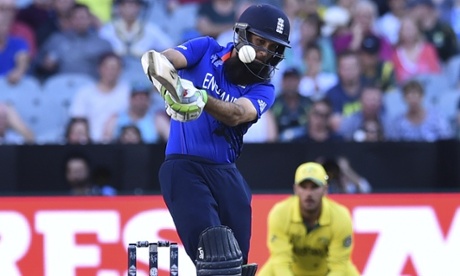 England's Moeen Ali in action before his dismissal against Australia.