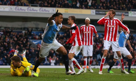 Blackburn Rovers' Joshua King celebrates the equaliser.