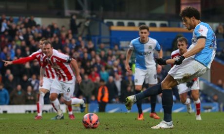 Rudy Gestede steps up to score from the spot.