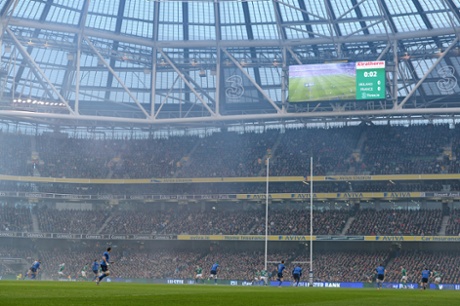 France's Camille Lopez kicks off in Dublin.