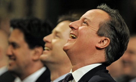 Sitting pretty? The latest Opinium/Observer poll shows voter approval for David Cameron far ahead of that of Ed Miliband.