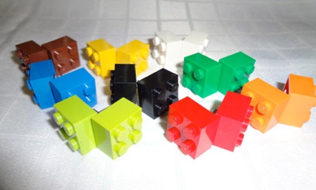 Lego earrings on Etsy