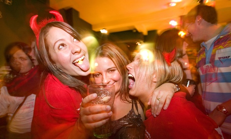 Young women drinking