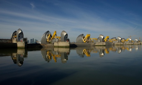 The Thames Barrier controls flood waters and surge tides to prevent flooding in central London and other areas upstream.