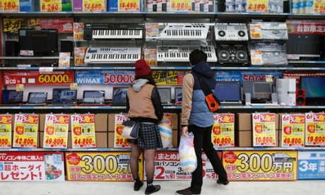 Shoppers at an electronics store in Tokyo