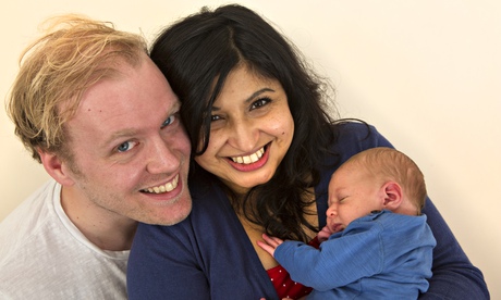 Stuart Heritage, his wife Robyn and baby Herbie