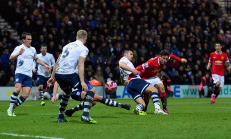 Ander Herrera scores after curling the ball home off the far post.