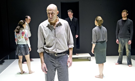 Mark Strong, centre, in A View from the Bridge at Wyndham's theatre