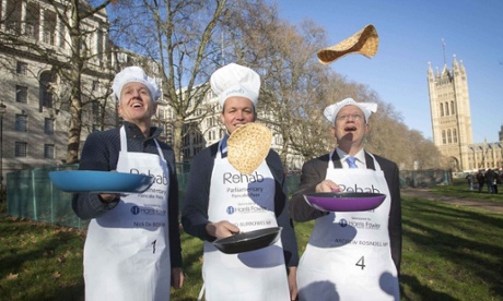 MPs gathering before the pancake race