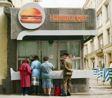 A hamburger stand in Moscow, 1990