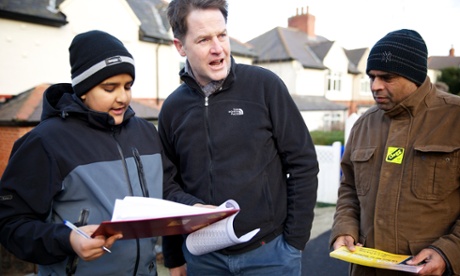 Nick Clegg canvassing his Sheffield Hallam constituency in January