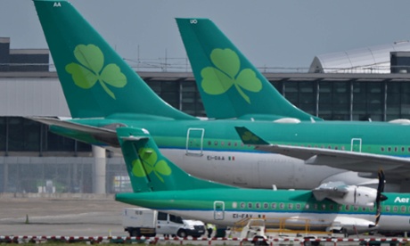 Aer Lingus planes at Dublin airport. The airline is in the takeover sights of IAG, the owner of British Airways and Iberia.