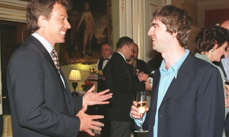 Noel Gallagher and Tony Blair.
