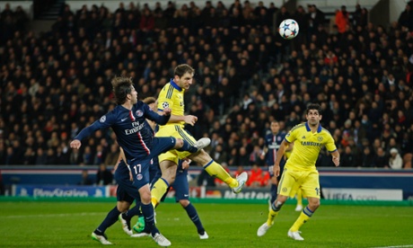 Chelsea's right back Branislav Ivanovic does a good impression of a hulking centre forward as he heads home the opening goal.
