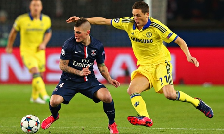 Nemanja Matic closes down PSG's Marco Verratti