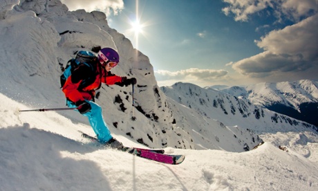 Off piste in Jasna in the Low Tatras, Slovakia