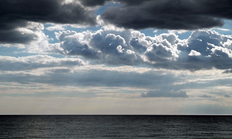 A storm brewing of the English Channel in Hove, East Sussex.