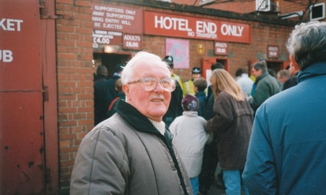 My late father Len Dainty outside the Hotel End, Northampton in 1980s. He had been watching the Cobblers since 1935