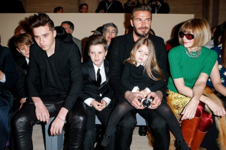 David Beckham and family at the Victoria Beckham show