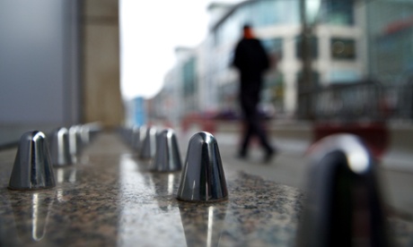 Spikes installed outside Selfridges in Manchester.