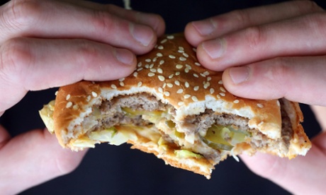 Child eating a burger