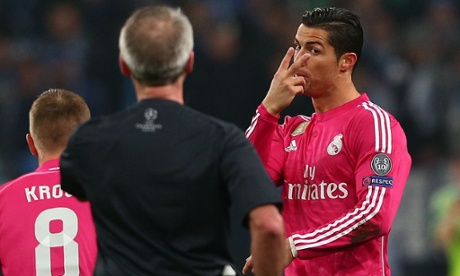 Cristiano Ronaldo doesn't think much of referee Martin Atkinson's decision