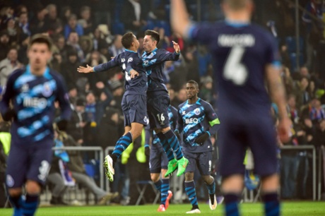 Best goal celebration It's chest bump time as Porto midfielder Hector Herrera, right, celebrates with goalscorer Danilo.