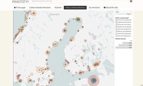 map of pollution in Finland