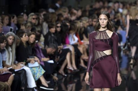 A model on the Christopher Kane SS15 catwalk