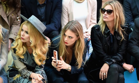 Paloma Faith, Cara Delevingne and Kate Moss on the Burberry SS15 FROW in September