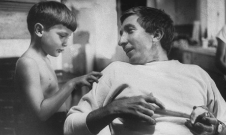 John Updike with his son